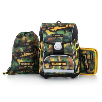 oxybag Schultaschenset 3-teilig PREMIUM COOL Helicopter