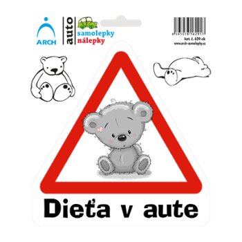 ARCH nálepka na auto 12,8x13,4cm - dieťa v aute -...