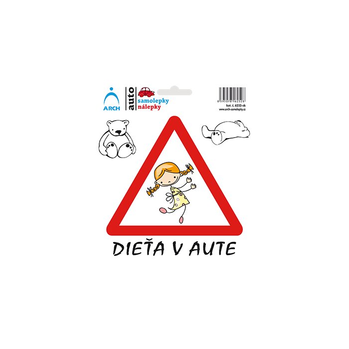 ARCH Samolepka "Dieťa v aute" - veselé dievča