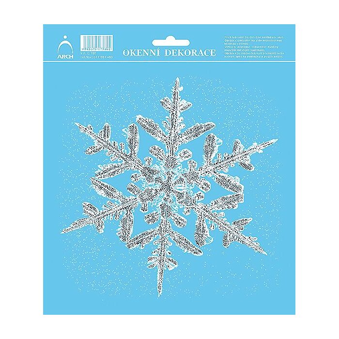 ARCH Weihnachtliche Haftfolien-Fenstersticker 20 x 23,5 cm - beidseitig - weiße Schneeflocken