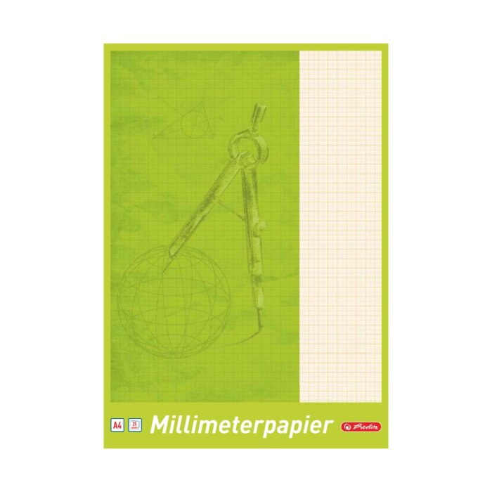 herlitz Millimeterpapier-Block DIN A4, 80 g/qm, 25 Blatt