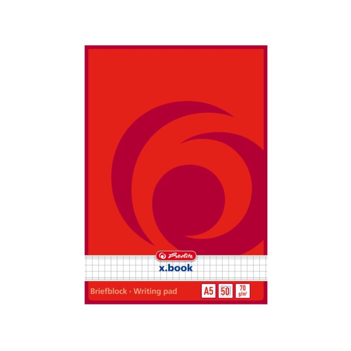 herlitz poznámkový blok x.book, A5, bez dierovania, 50 listov - štvorčekový