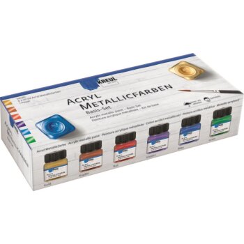 KREUL Acryl Metallicfarben Basis Set 6 x 20 ml