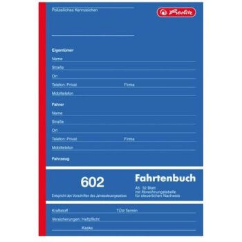 herlitz Formularbuch "Fahrtenbuch 602", A5, 32...
