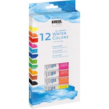 KREUL el Greco Aquarellfarben Set 12 x 12 ml Tuben