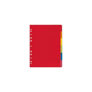 herlitz Karton-Register, blanko, DIN A4, farbig, 6-teilig