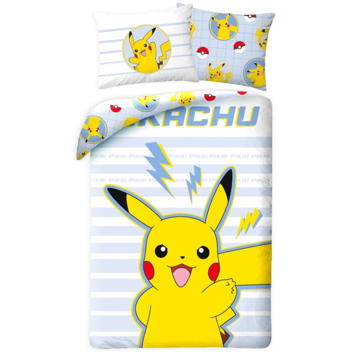 Javoli posteľná bielizeň - 140 x 200 cm / 70 x 90 cm - bavlna - Pokémon - Pikachu