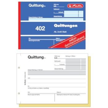herlitz Formularbuch "Quittung 402", DIN A6, 2...