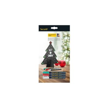 Securit 3D-Weihnachts-Kreidetafel "TREE", schwarz