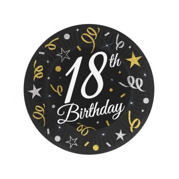 B&C Happy Birthday papierové taniere - 18 cm,...