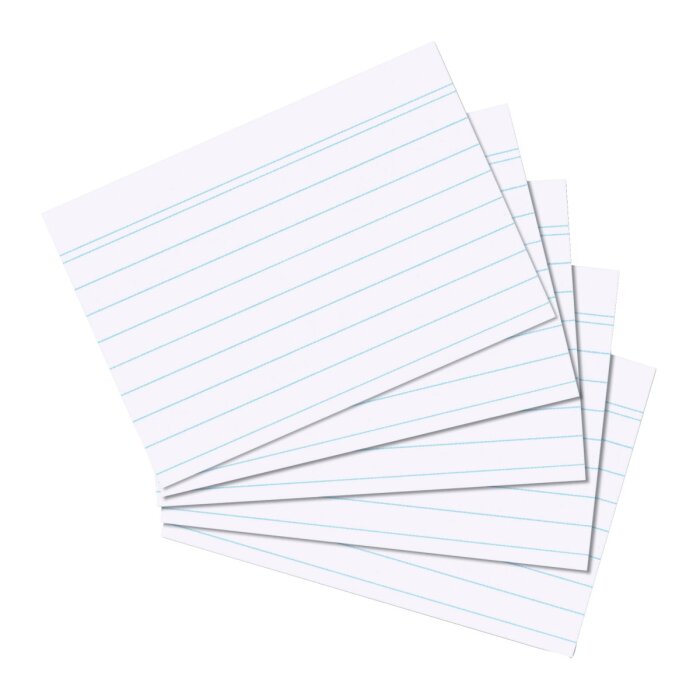 herlitz kartotékové / indexové kartičky - A5 - 100 ks - linajkové - biele
