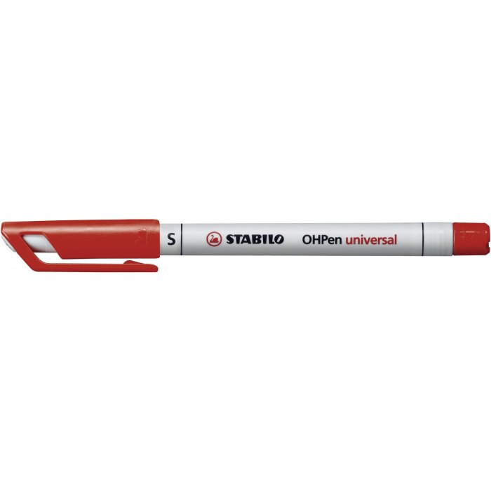 STABILO OHPen universal - fóliové pero - rozpustné vo vode - veľmi jemný hrot - samostatné - červené