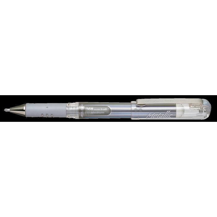 Pentel Gélové pero Hybrid Gel Grip DX Metallic, strieborné