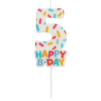 Folat Zahlenkerze 7 cm Cozy Sprinkles Zahl 5