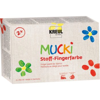 KREUL MUCKI Stoff-Fingerfarbe 6er Set 150 ml