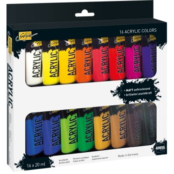 KREUL SOLO GOYA Acrylic 16er Set Künstler-Acrylfarben