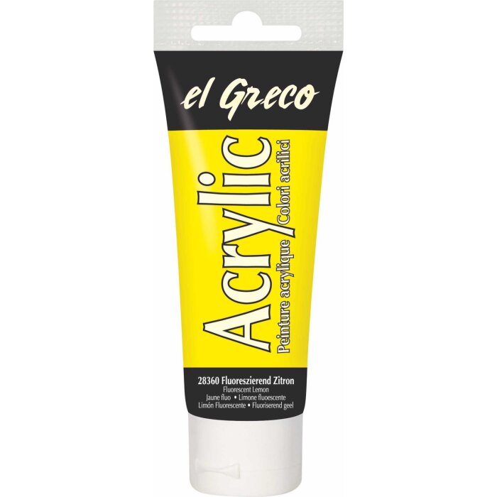 KREUL el Greco Acrylic Fluoreszierend Zitron 75 ml Tube