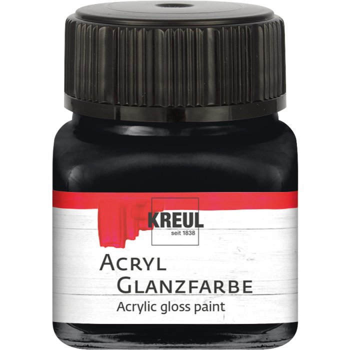 KREUL akrylová lesklá farba - čierna - 20 ml