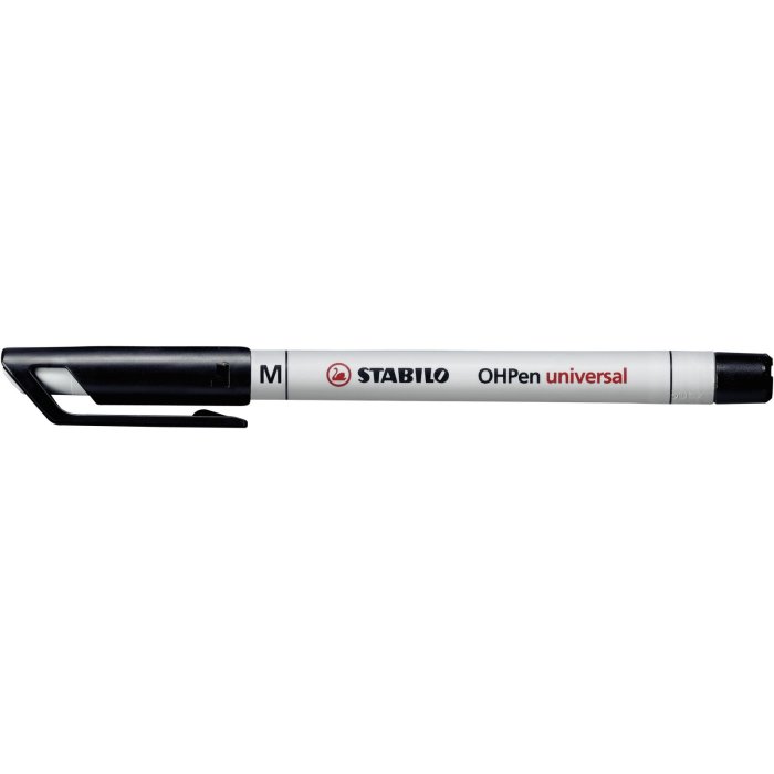 STABILO OHPen universal - fóliové pero - rozpustné vo vode - stredný hrot - samostatné - čierne