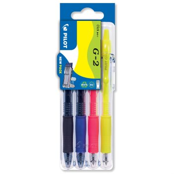 PILOT Gelschreiber G2 07 Set2Go, 4er Etui Mix