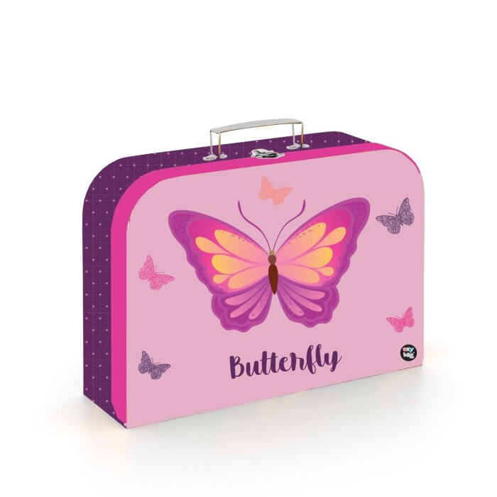 oxybag Detský lamino kufrík Butterfly ružový