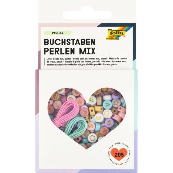 folia Buchstaben-Perlen Mix "PASTELL"