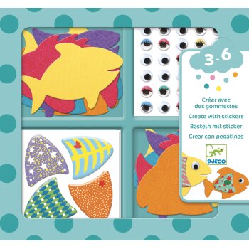 DJECO Ich mag Fische - Basteln mit Sticker