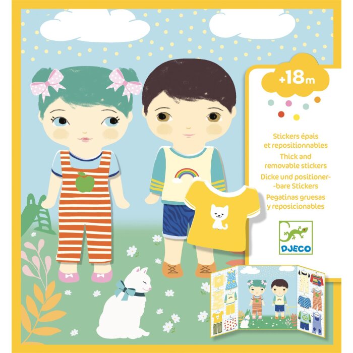 DJECO Stickeralbum Kleidung - Anziehpüppchen