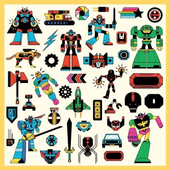 DJECO Metalické nálepky Robots 160 kusov