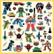 DJECO Metalické nálepky Robots 160 kusov