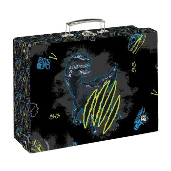oxybag Detský lamino kufrík A4 Dinosaur black