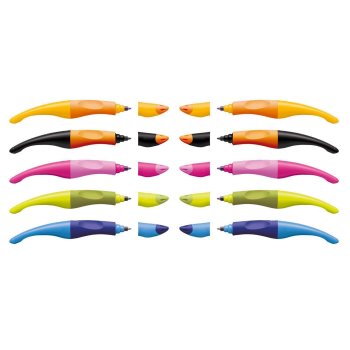 Ergonomischer Tintenroller  für Rechtshänder  - STABILO EASYoriginal in gelb/orange - Einzelstift - Schreibfarbe blau (l?schbar) - inklusive Patrone