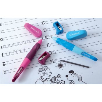 Ergonomischer Druck-Bleistift für Rechtshänder - STABILO EASYergo 3.15 in pink/lila - Einzelstift - inklusive 1 dicken Mine - H?rtegrad HB & Spitzer