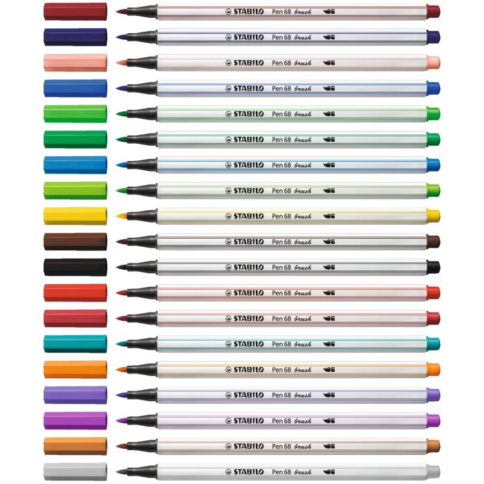 STABILO Pen 68 brush - prémiová fixka s variabilným hrotom - samostatná fixka