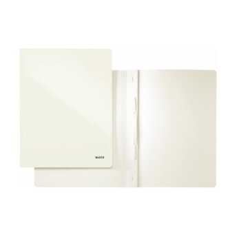 LEITZ Schnellhefter WOW, DIN A4, Karton, perlweiß