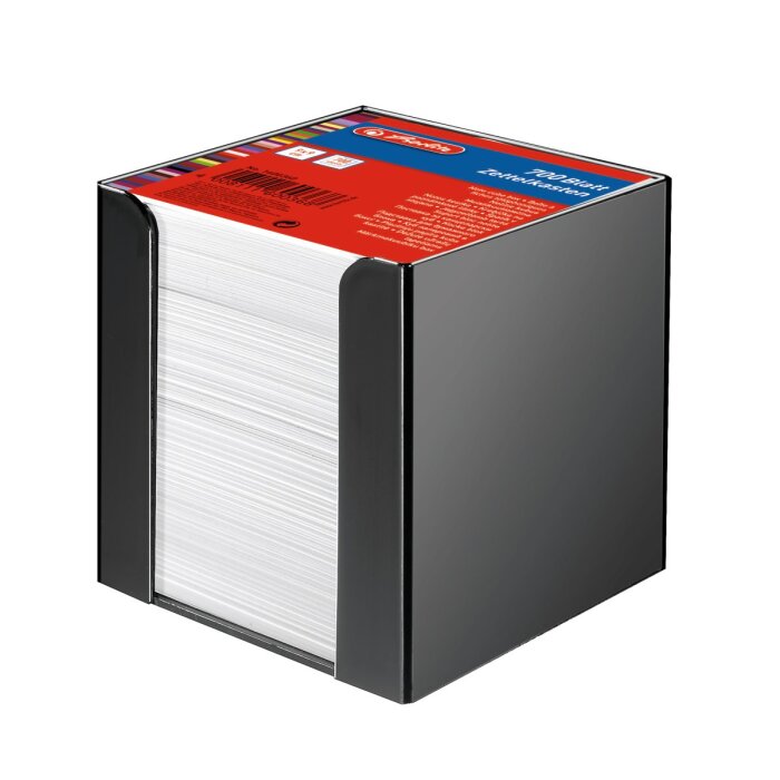 herlitz box na poznámkové papieriky, plastový, 90 x 90 mm - čierny