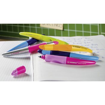 STABILO EASYoriginal - ergonomické guličkové atramentové pero pre pravákov - modrý zmazateľný atrament - vrátane náplne