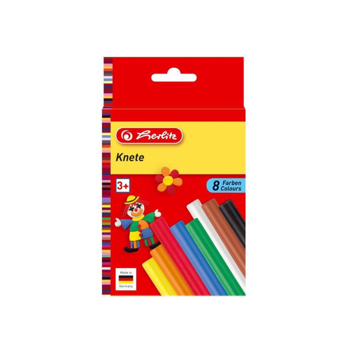 herlitz plastelína pre deti - kartónová škatuľa s 8 farbami - rôzne farby