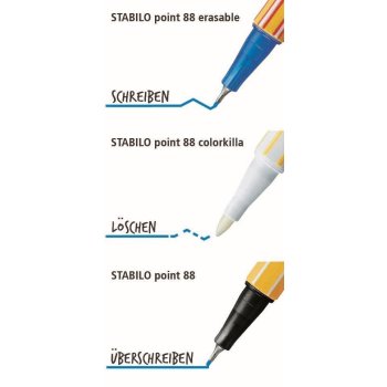 Fineliner mit löschbarer Tinte - STABILO point 88 erasable - Einzelstift