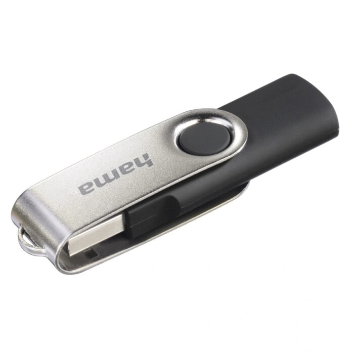 hama USB 2.0 Speicherstick "Rotate" 16 GB schwarz/silber