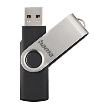 hama USB 2.0 Speicherstick "Rotate" 16 GB schwarz/silber