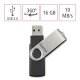 hama USB 2.0 Speicherstick "Rotate" 16 GB schwarz/silber