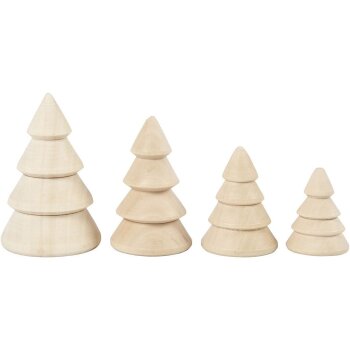 creativ company Weihnachtsbäume aus Holz – 4...