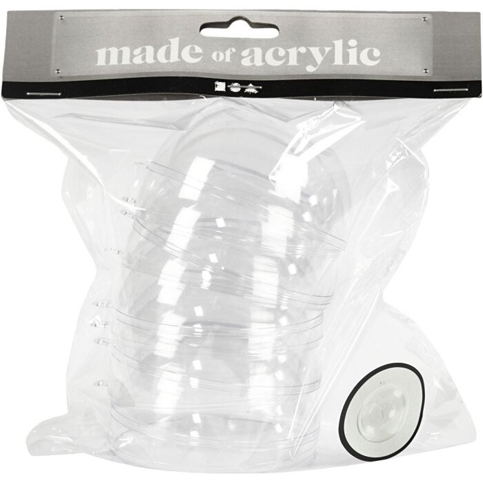 creativ company Plastová guľa s otvorom – 5 ks, priemer 8 cm, otvor 4,5 cm