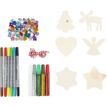 Creativ Company Kreativ Set Weihnachtsschmuck – 1 Pck, Ausmalen