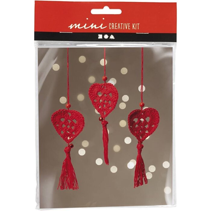 Creativ Company Mini Kreativ Set Häkeln – 1 Pck, Herzen