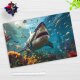 CYD Schreibtischunterlage premium Vinyl 60 x 40 cm Hai im Meer
