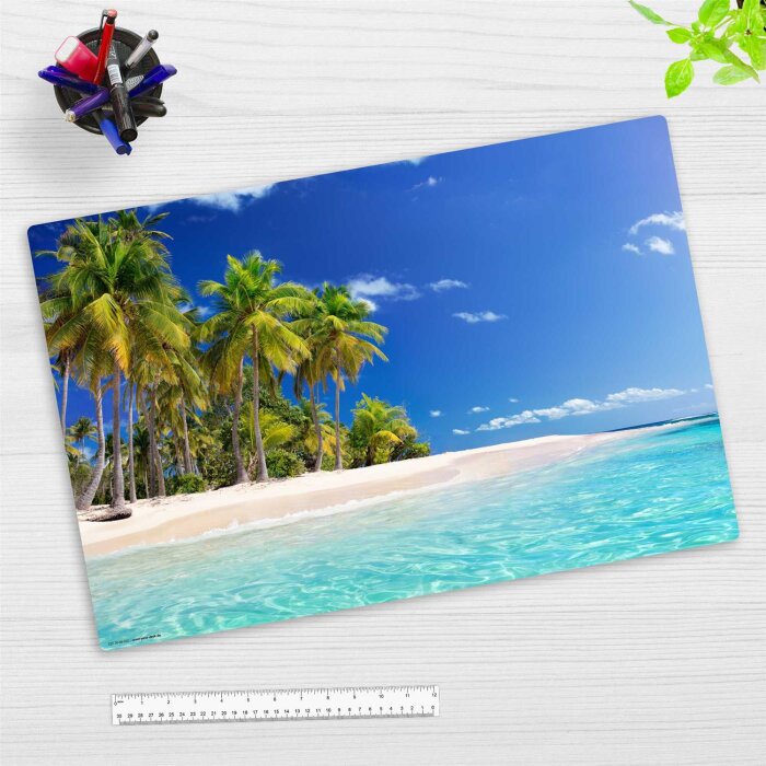 CYD Schreibtischunterlage premium Vinyl 60 x 40 cm Palmen am Meer