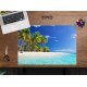 CYD Schreibtischunterlage premium Vinyl 60 x 40 cm Palmen am Meer