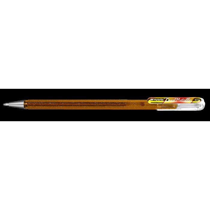 Pentel Hybrid Gélové pero "Dual Pen", zlatá/červená